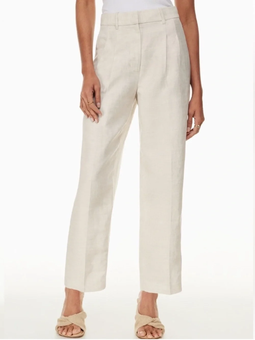 Aritzia Wilfred Carrot Linen Pant Natural Ecru